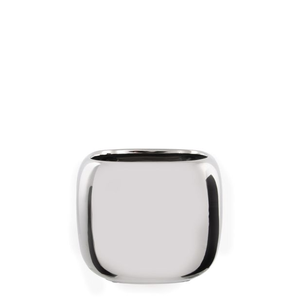 KERAMIČNI NOTRANJI LONEC MICA MANON SREBRN KVADRATEN 13X13XD10.5CM