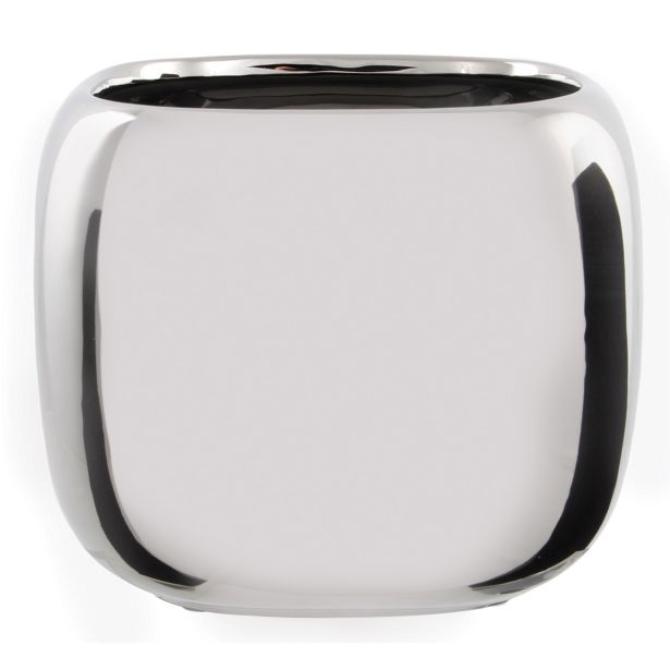 KERAMIČNI NOTRANJI LONEC MICA MANON SREBRN KVADRATEN 17X17XD14CM