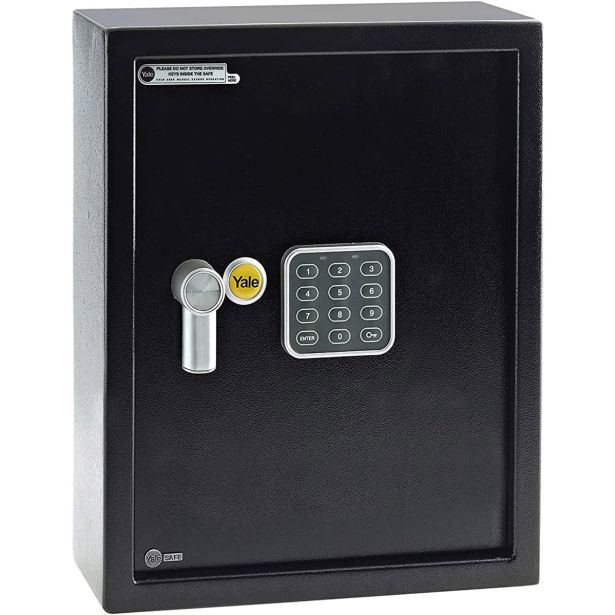 YALE TREZOR ZA KLJUČE, 365X300X100 MM, ZA 48 KLJUČEV, 8 KG, ČRNI, ELECTRONIC KEY SAFE, 3 DO 8-MESTNO KODO, 4X 1,5 V AA