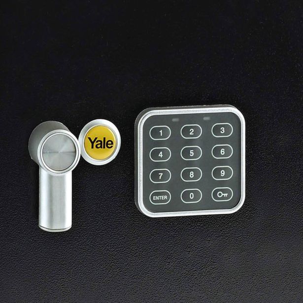 YALE TREZOR ZA KLJUČE, 365X300X100 MM, ZA 48 KLJUČEV, 8 KG, ČRNI, ELECTRONIC KEY SAFE, 3 DO 8-MESTNO KODO, 4X 1,5 V AA
