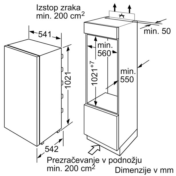 HLADILNIK BOSCH KIL20NFF0