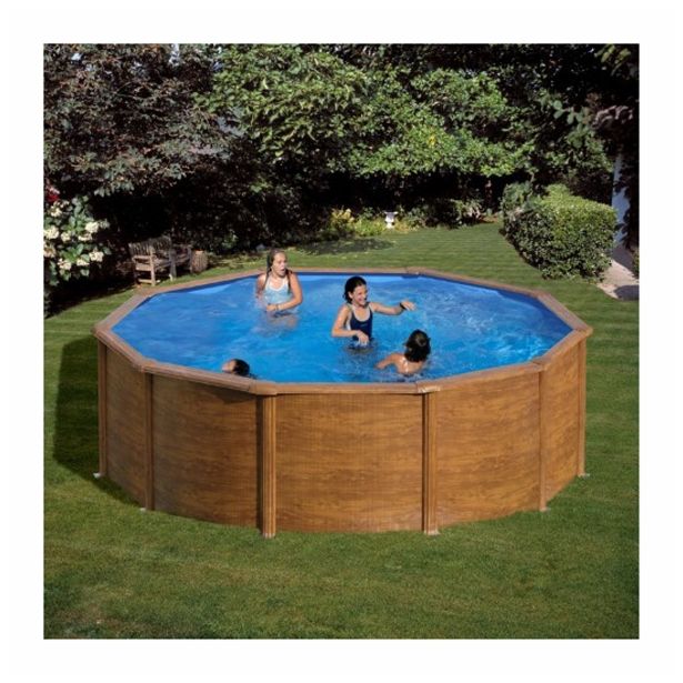 MONTAŽNI BAZEN PLANET POOL KIT 458W 460X132 CM IMITACIJA LESA