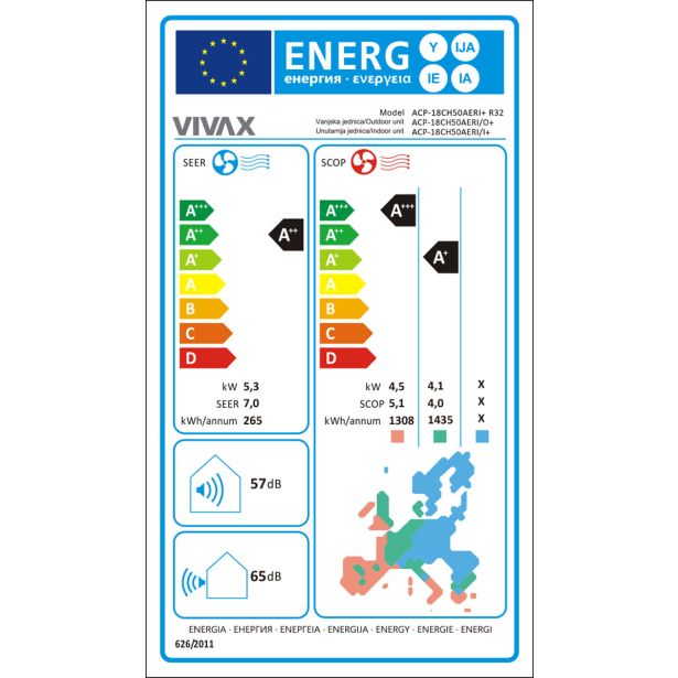 KLIMATSKA NAPRAVA VIVAX ACP-18CH50AERI+