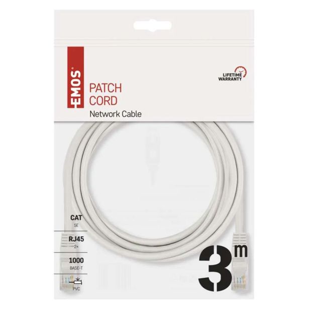 KOAKSIALNI VODNIK EMOS PATCH CAT5E UTP PVC 3M