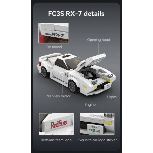 KOCKE CADA BRICKS INITIAL D MAZDA RX-7 FC3S