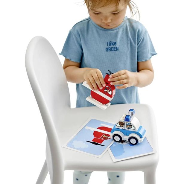 KOCKE LEGO DUPLO GASILSKI HELIKOPT. IN POLICIJSKI AVTO 10957