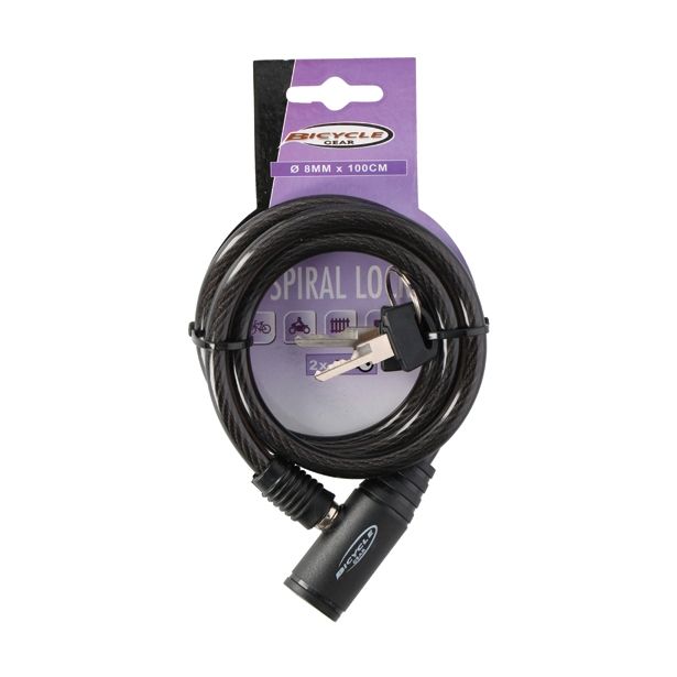 KLJUČAVNICA ZA KOLO FI 8 MM 100 CM, S KLJUČEM BICYCLE GEAR