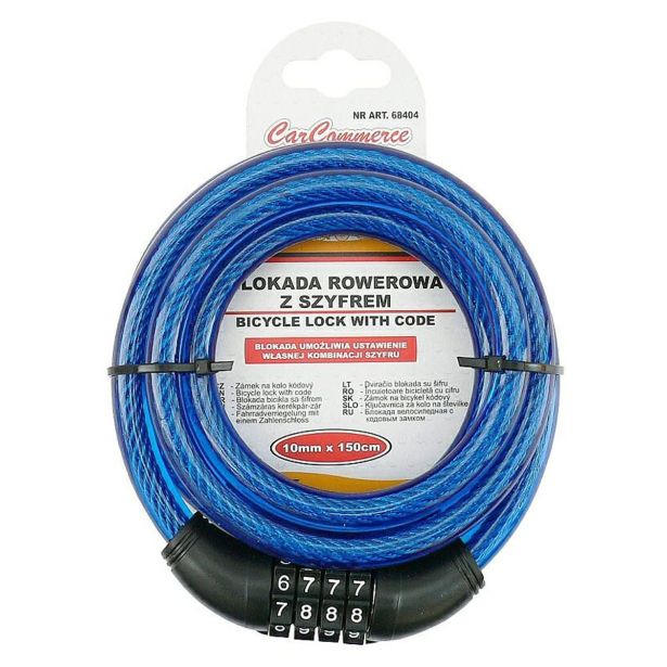 KOLESARSKI DODATEK CARCOMMERCE KLJUČAVNICA NA ŠIFRO 10MM X 150CM