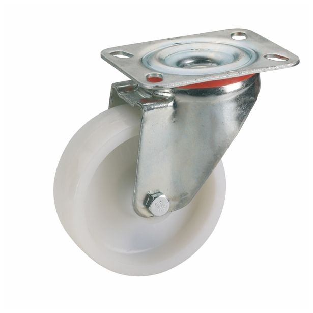 KOLO Z GIBLJIVO VILICO DÖRNER + HELMER 100X35MM PLOŠČA 100X85MM POLIAMID, BEL