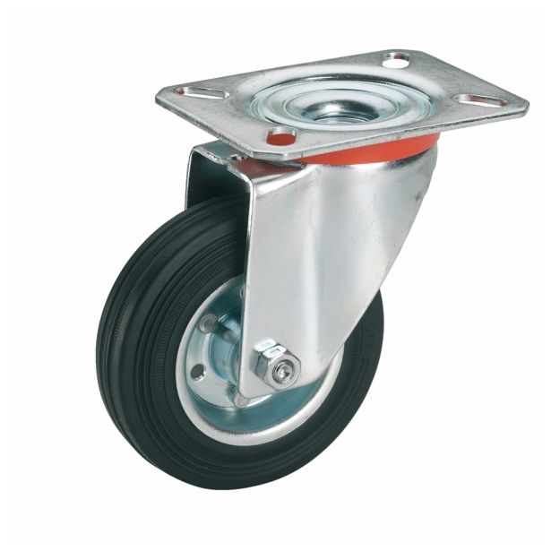 KOLO Z GIBLJIVO VILICO DÖRNER + HELMER 125X37MM PLOŠČA 100X85MM ČRN