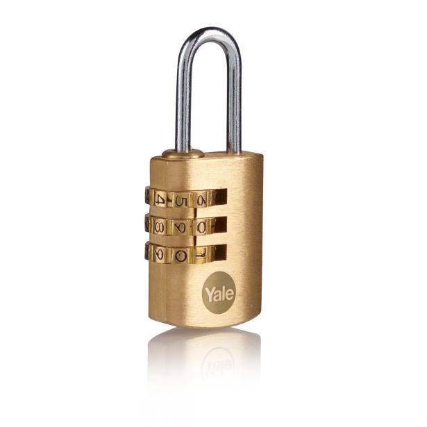 CILINDRIČNA OBEŠANKA YALE KOMBINACIJSKA 22MM 3 ŠTEVILKE MEDENINA