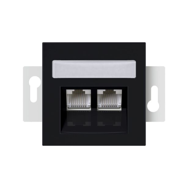 KOMUNIKACIJSKA VTIČNICA ART RAČUNALNIŠKA 2XRJ45 CAT5E ČRNA, LS PRIKLJUČ, BOK