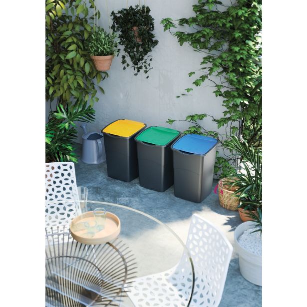KONTEJNER - ZABOJNIK CURVER ZA SMETI 47L ČRN SET 3/1 S POKROVI V TREH BARVAH