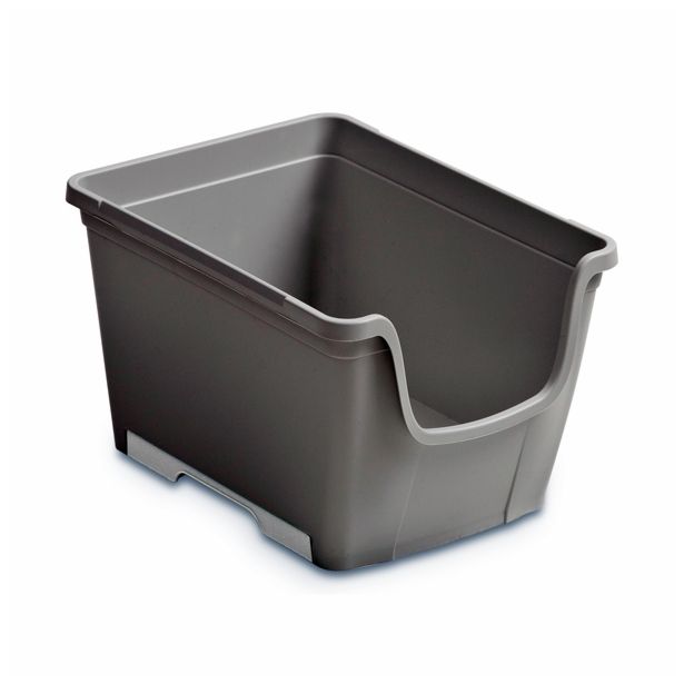 KONTEJNER - ZABOJNIK PVC, SIVI 23.5X31.5X19 CM