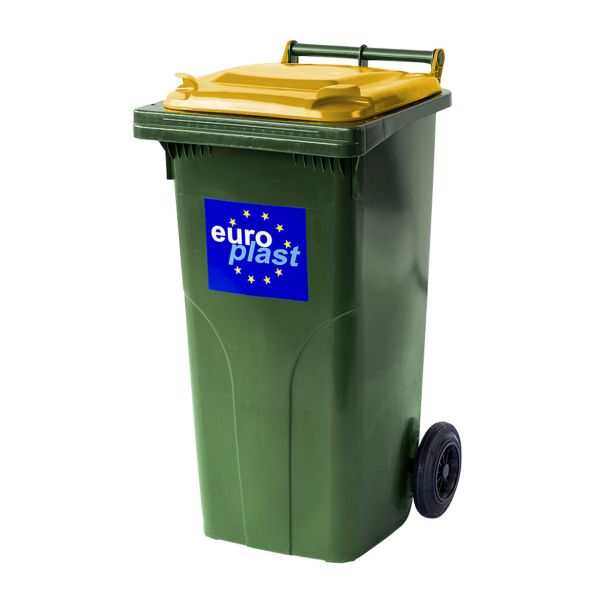 KONTEJNER - ZABOJNIK EKO LUX SMETNJAK 120 L PVC ZELEN/ RUMEN ZABOJNIK+KOLO+OS