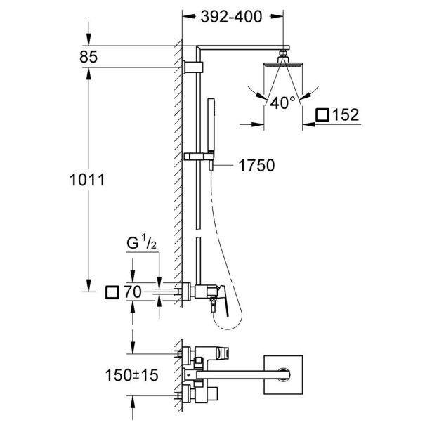 KONZOLA GROHE EUROCUBE