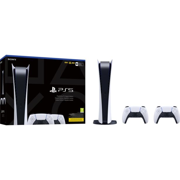 KONZOLA PS SONY PS5 DIGITAL C ŠASIJA + PS5 DUALSENSE BELA