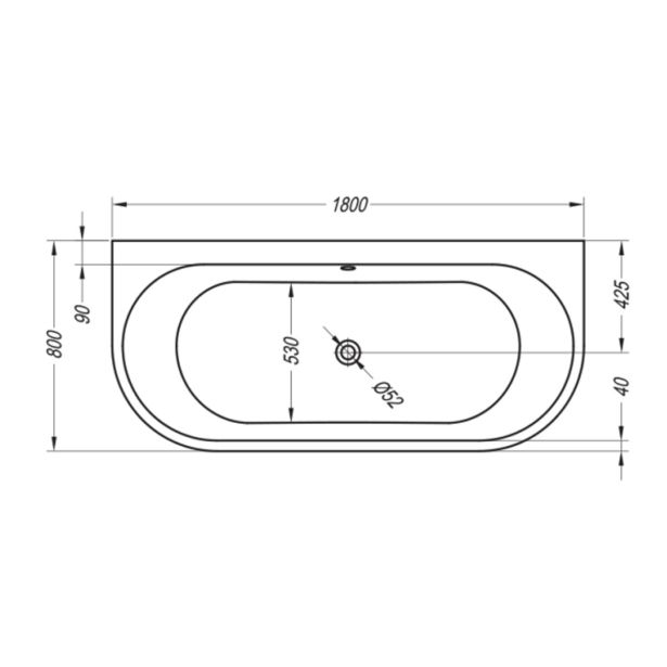 KOPALNA KAD KOTNA KOLPA SAN DREAM-SP 180X80/O WHITE S PRELIVNO GARNITURO