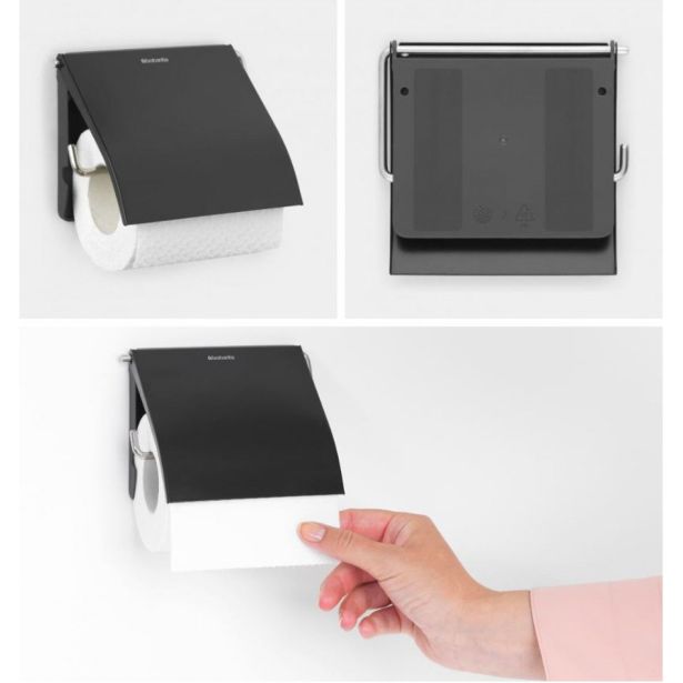 KOPALNIŠKA GALANTERIJA BRABANTIA NOSILEC TOALETNEGA PAPIRJA RENEW ČRN