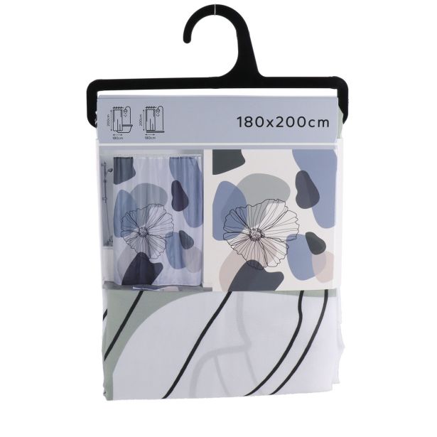 KOPALNIŠKA ZAVESA TENDANCE FLOWERS ZA KAD 180X200 PET - ROŽE