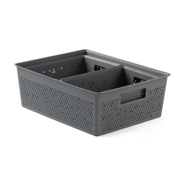 KOPALNIŠKI DODATKI PLASTICOS SET 3 KOŠAR 2X4L + 12L BOHOL ANTRACITNO SIVA