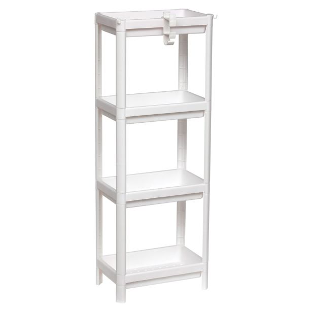 KOPALNIŠKI DODATKI TENDANCE BELO PVC KOPAL. STOJALO 4 POLICE, 23X35.5X100