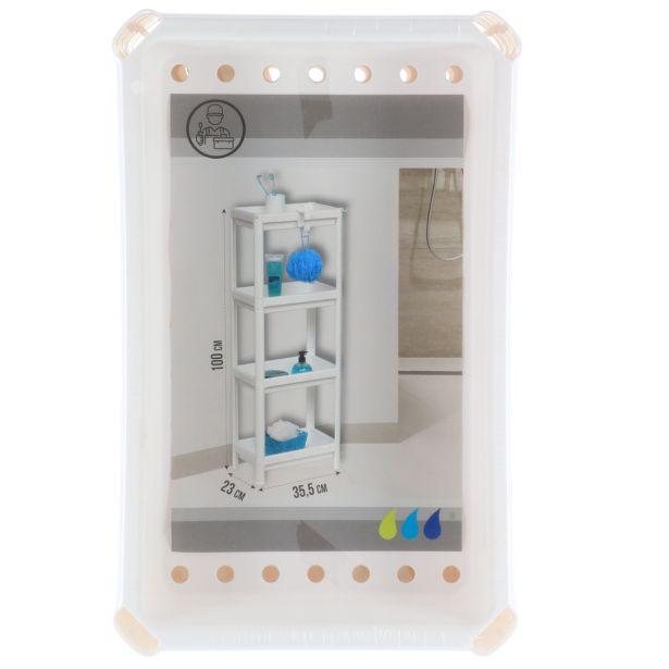 KOPALNIŠKI DODATKI TENDANCE BELO PVC KOPAL. STOJALO 4 POLICE, 23X35.5X100