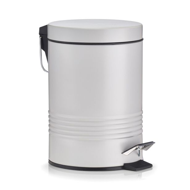KOŠ ZA SMETI ZELLER PRESENT S PEDALKO, 3 L, SIVA