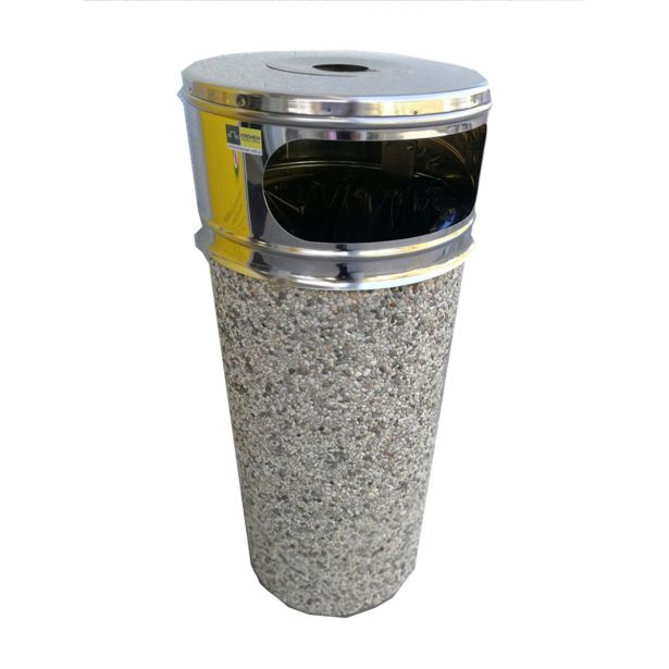 BETONSKI IZDELEK KOGRAD KOŠ URBANO INOX 50L S PEPELNIKOM REČNI PRODEC