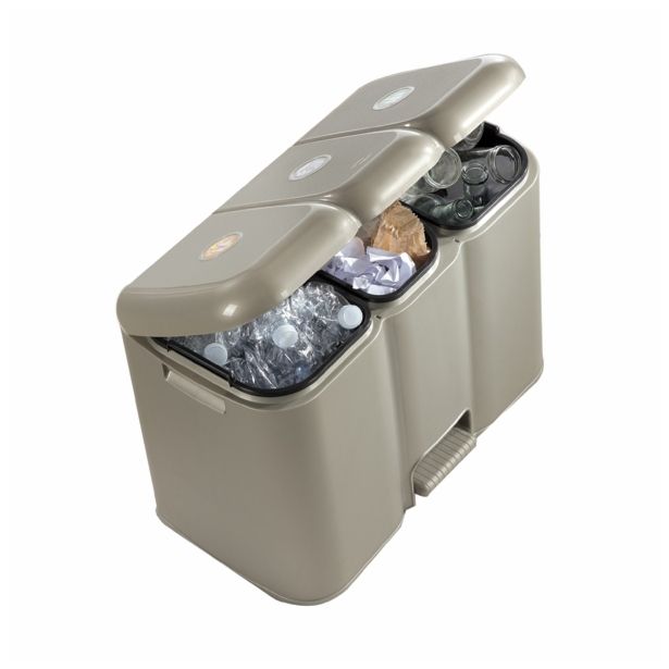 KOŠ ZA LOČEVANJE ODPADKOV TONTARELLI 3 13+8+13L 58.5X32X41.5 CM PATTY GOLD