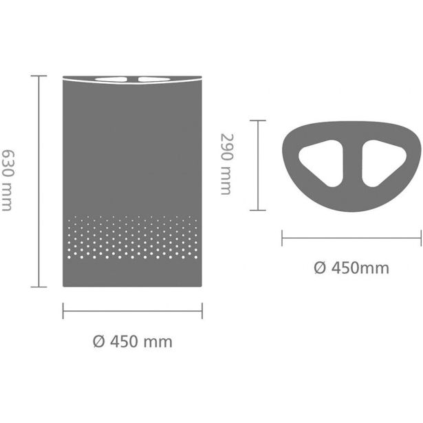 KOŠ ZA PERILO BRABANTIA SELECTOR 55 L, MATT STEEL ZA LOČEVANJE PERILA