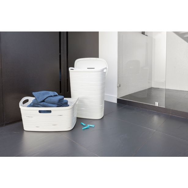 KOŠ ZA PERILO CURVER KOŠ ZA PERILO RIBBON 49L BELA 46X27X59 CM