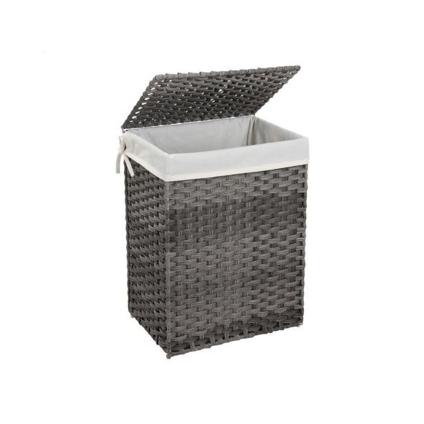 KOŠ ZA PERILO SONGMICS LCB51WG RATAN SIVA 90L
