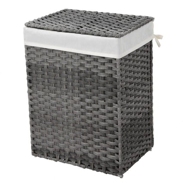 KOŠ ZA PERILO SONGMICS RATAN 90L SIVA
