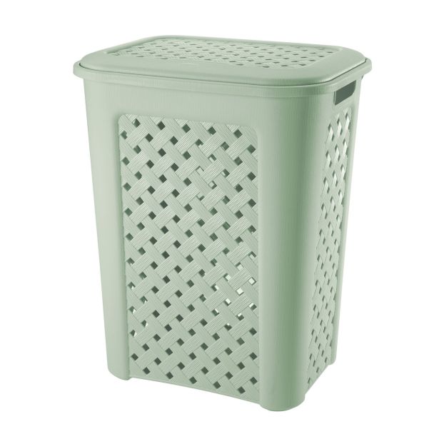 KOŠ ZA PERILO TONTARELLI 50.7 L; 43.5X33.5X55 CM S POKROVOM ARIANNA ZELEN