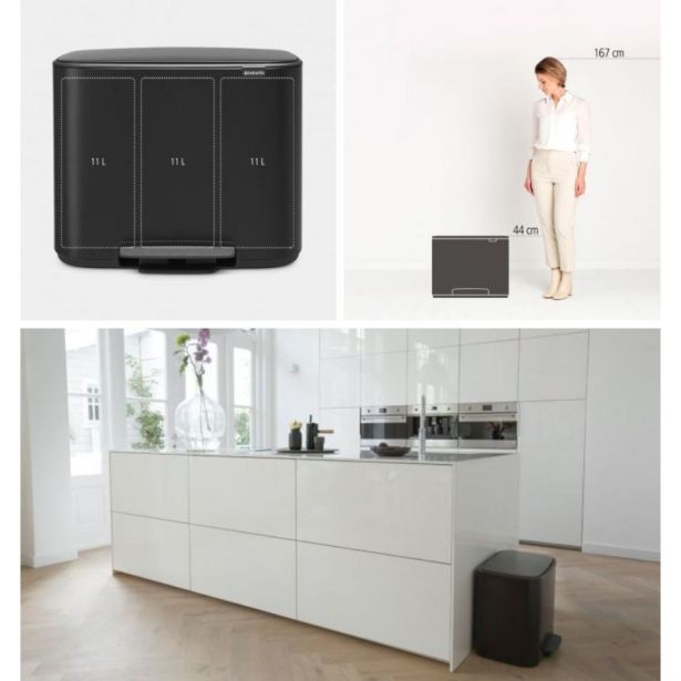 KOŠ ZA SMETI BRABANTIA ZA LOČEVANJE BO PEDAL BIN 3X11 L, ČRN