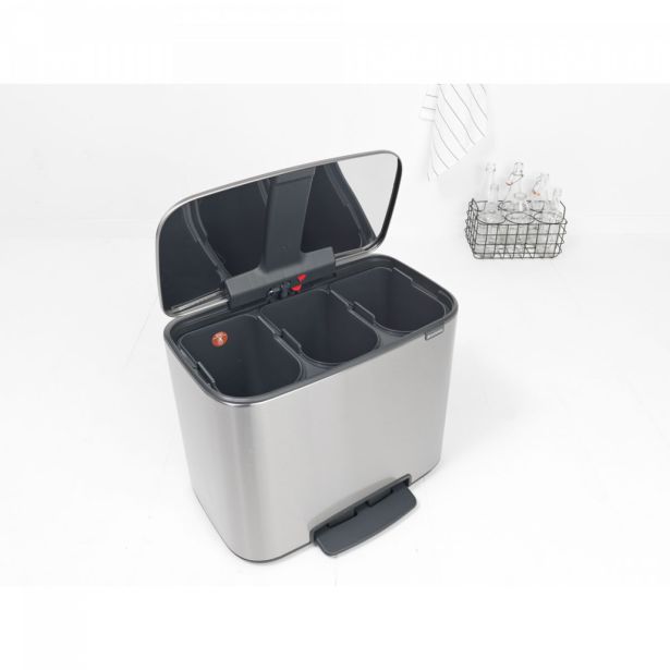 KOŠ ZA SMETI BRABANTIA ZA LOČEVANJE BO PEDAL BIN 3X11 L, MATT STEEL