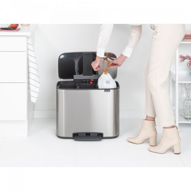 KOŠ ZA SMETI BRABANTIA ZA LOČEVANJE BO PEDAL BIN 3X11 L, MATT STEEL