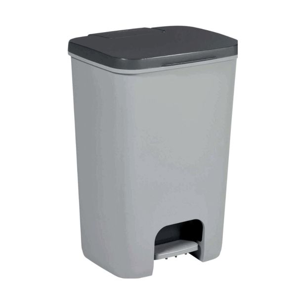 KOŠ ZA SMETI CURVER S PEDALOM, ESSENTIALS 40L, SIV/TEMNO SIV