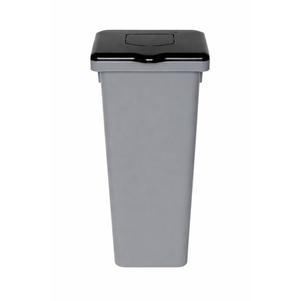 KOŠ ZA SMETI PLA SIV 53L ČRN POKROV