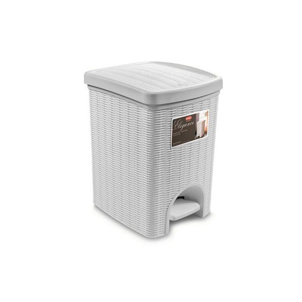 KOŠ ZA SMETI STEFANPLAST S PEDALOM, ELEGANCE 6L SVETLO SIV