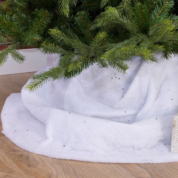 KOŠARA ALI PODLAGA DECORIS SNEŽNA Z ZVEZDICAMI FI 100 CM