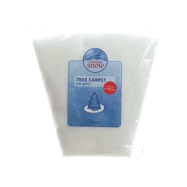 KOŠARA ALI PODLAGA ODEJA FI 100 CM BLEŠČEČA BELA ZA POD JELKO