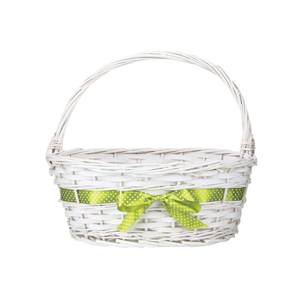VELIKONOČNI PROGRAM KOŠARA BELA 32 CM Z ROČAJEM