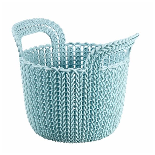 KOŠARA CURVER KOŠARICA KNIT Z ROČAJEM 23X19X19CM SIVO MODRA