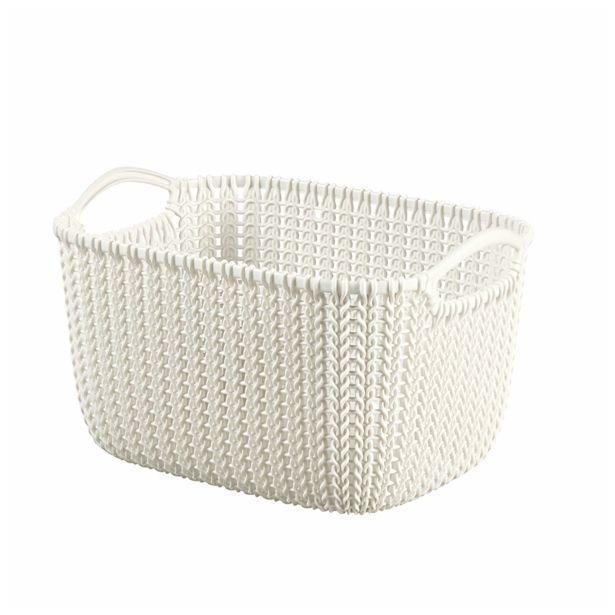 KOŠARA CURVER KOŠARICA KNIT Z ROČAJEM 30X22X17 CM BELA