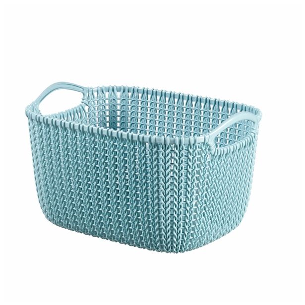 KOŠARA CURVER KOŠARICA KNIT Z ROČAJEM 30X22X17 CM SIVO MODRA