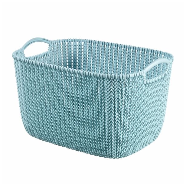 KOŠARA CURVER KOŠARICA KNIT Z ROČAJEM 40X30X23CM SIVO MODRA