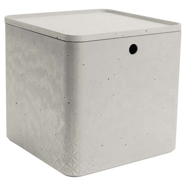 KOŠARA CURVER ZA SHRANJEVANJE, BETON, XL, S POKROVOM