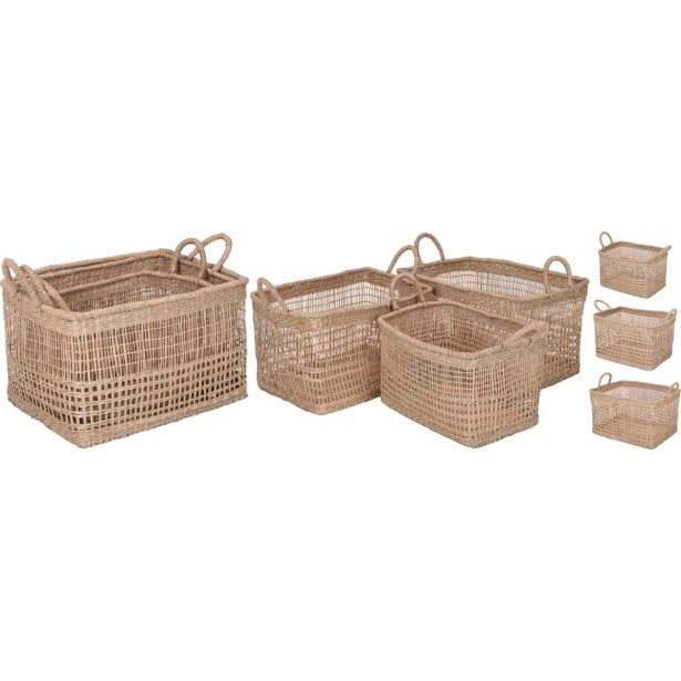 OKRASNA KOŠARA EH M 43X30X26 CM PLETENA PRAVOKOTNA